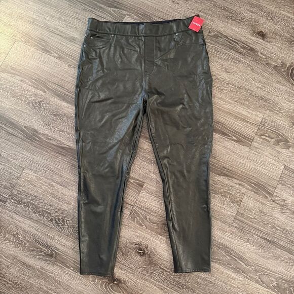 SPANX Pants - Spanx Faux Leather Ankle Skinny Pull On Pants New